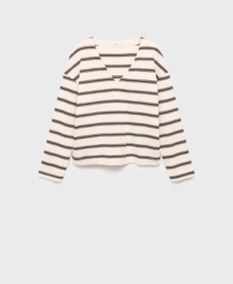 Women's Striped Cotton-Blend Sweater