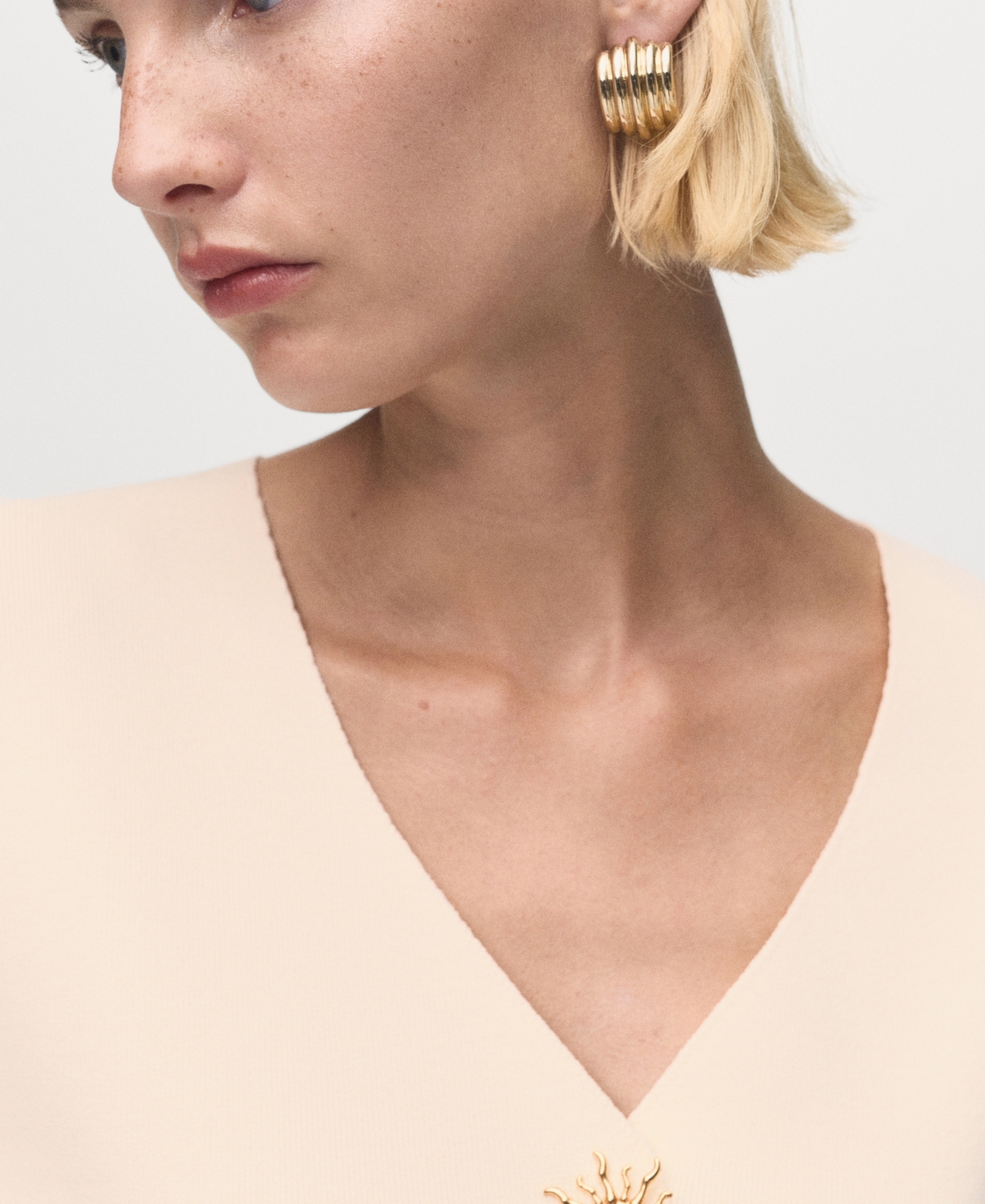 Mango Veste En Maille Boutons Bijoux Écru - Femme - Xl -  In Neutral