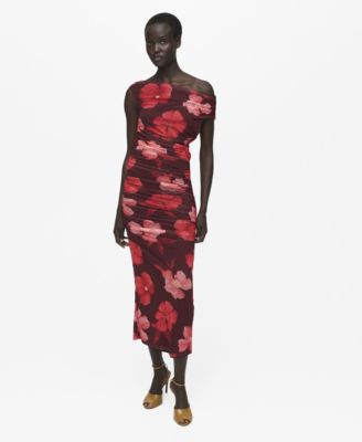 MANGO - Women's Asymmetrical Floral Dress