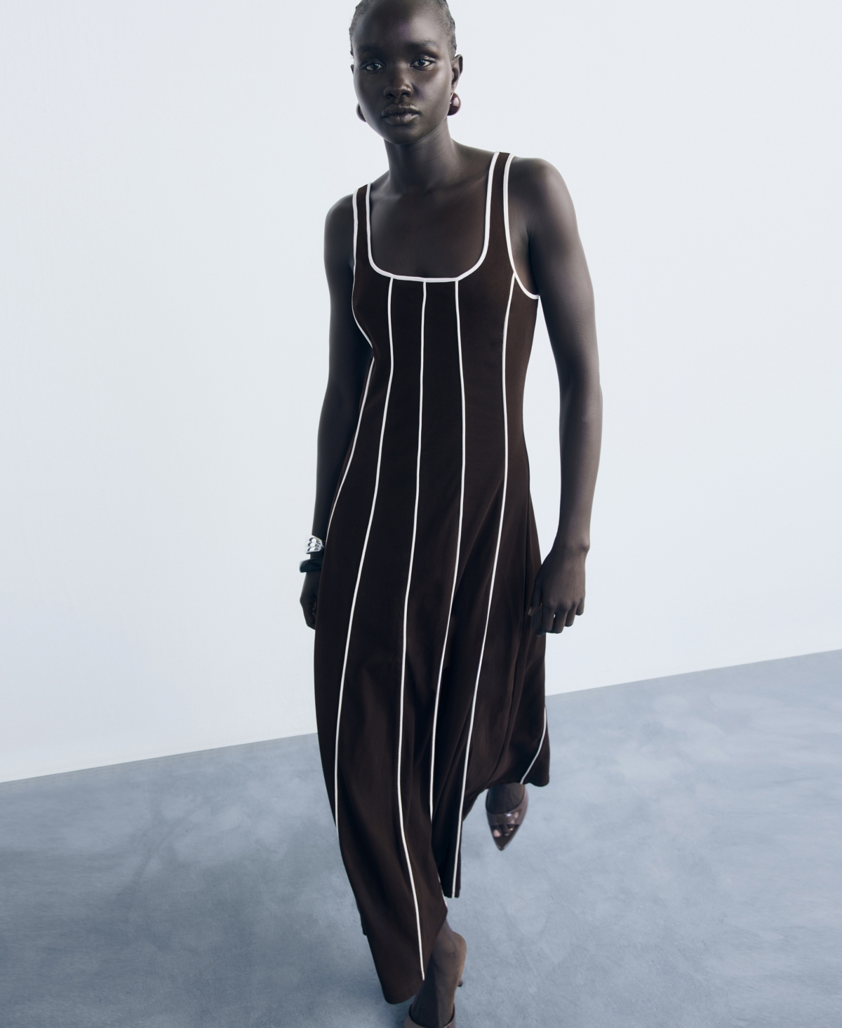 Mango Women's Striped Cotton Dress