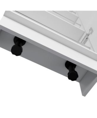 17.2'' Particle Board Charlotte Xl Shoe Rack, Five Interior Shelves, Mirror, Single Door Cabinet