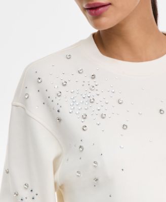 Women's Embellished French Terry Sweatshirt, Macy's Exclusive