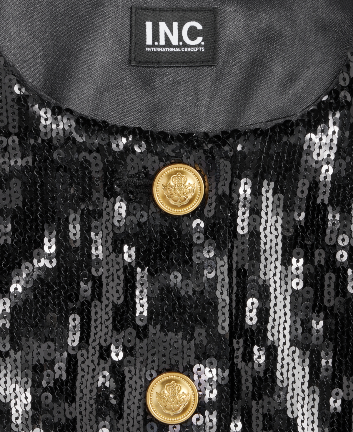 Inc International Concepts Women's Sequin Jacket, Macy's Exclusive In Black