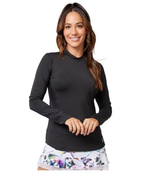 Женская рубашка Sofibella UV Colors Staples Long Sleeve Tennis, цвет: Чёрный
