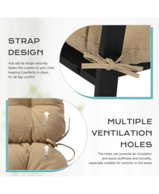 Tufted Rocking Chair Cushion, High Back Chair Cushion with Waterproof and Fade-Resistant, Set of 2