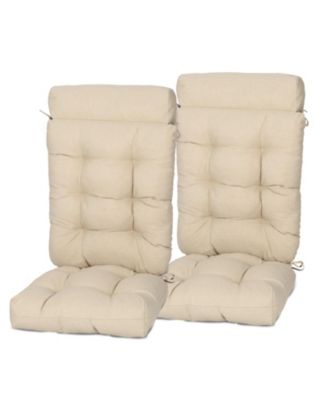 Tufted Rocking Chair Cushion, High Back Chair Cushion with Waterproof and Fade-Resistant, Set of 2