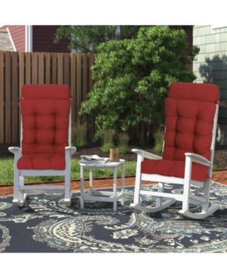 Tufted Rocking Chair Cushion, High Back Chair Cushion with Waterproof and Fade-Resistant, Set of 2