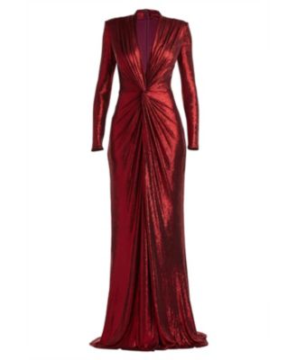 Women's Ferrum Metallic Twist Drape Gown