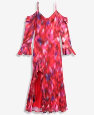 Women's Ruffled Cold-Shoulder Dress, Macy's Exclusive