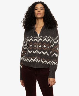 Women's Fairisle Zip-Up Hoodie Sweater