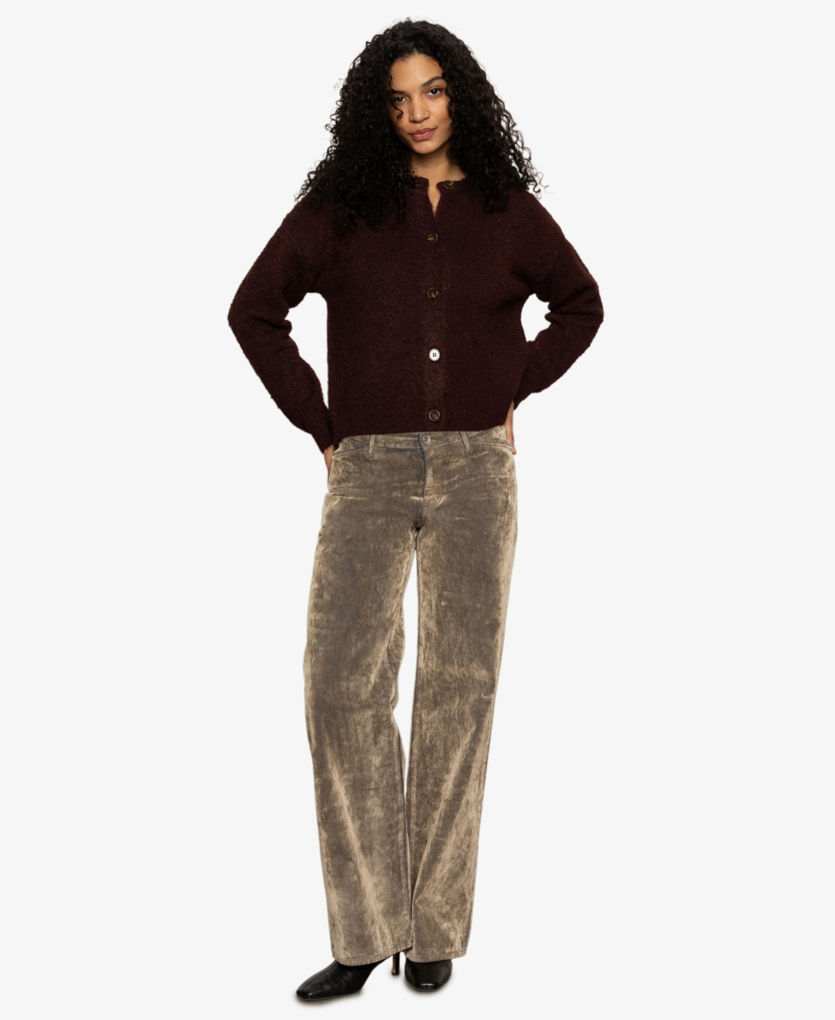 Sanctuary Women's Boucle Long Sleeve Cardigan Sweater