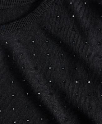Women's Rhinestone Scoop-Neck Sweater, Macy's Exclusive