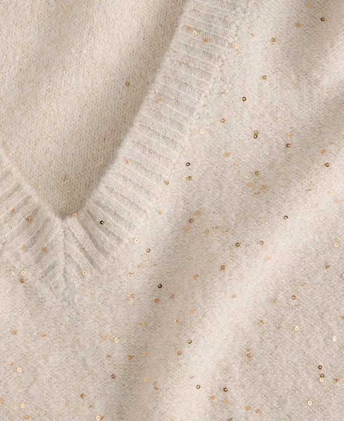 Women's Roving Sequin V-Neck Sweater - thumbnail 10