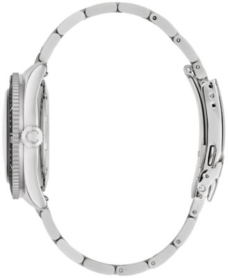 Men's Vintage Sport Sea Hunter Silver-Tone Stainless Steel Bracelet Watch, 39mm