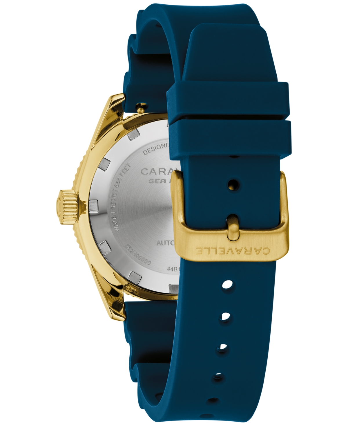 Caravelle Men's Vintage Sport Sea Hunter Blue Rubber Watch, 39mm In Blue