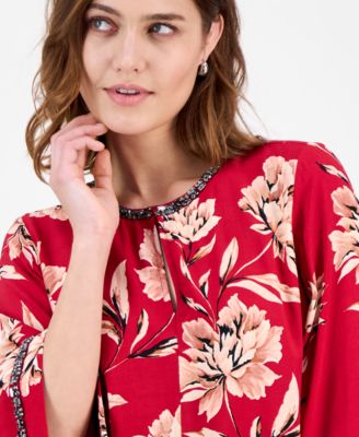 Women's Rhinestone Floral Top, Macy's Exclusive