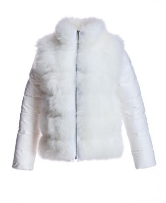 Women's Cashmere Goat Trimmed Puffer Jacket