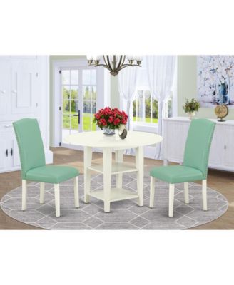 Round Dining Table and 2 Dining Chairs Dining Room Set