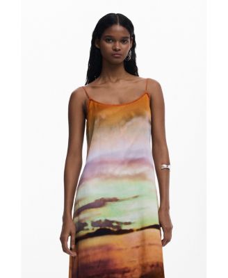 Women's Long sunset strap dress