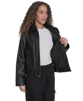 Women's Removable Collar Aviator Jacket