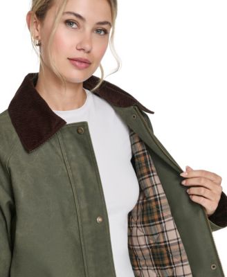 Women's Snap Zipper Long Barn Coat