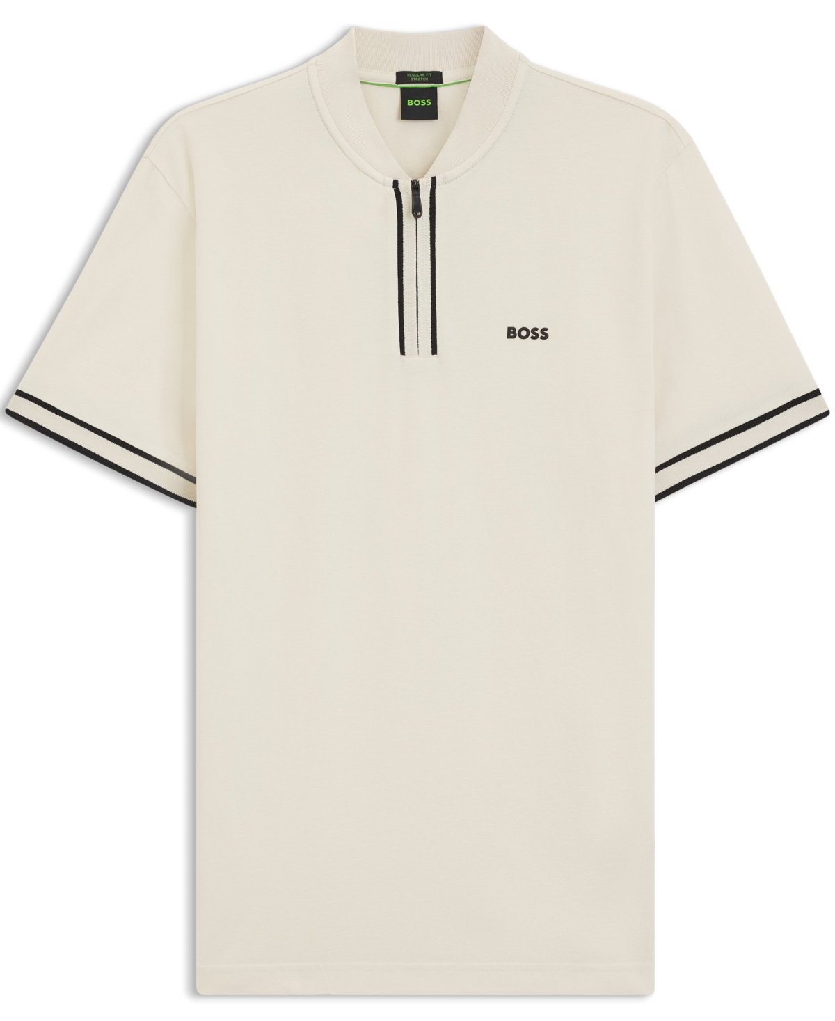 Hugo Boss Boss By  Men's Cotton-pique Zip-neck Polo In Neutral
