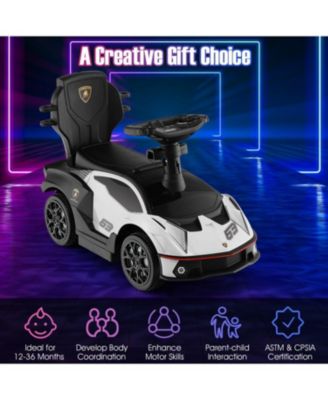 3-in-1 Licensed Lamborghini Ride on Push Car with Handle Guardrail