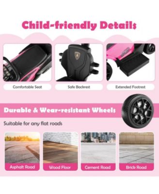 3-in-1 Licensed Lamborghini Ride on Push Car with Handle Guardrail