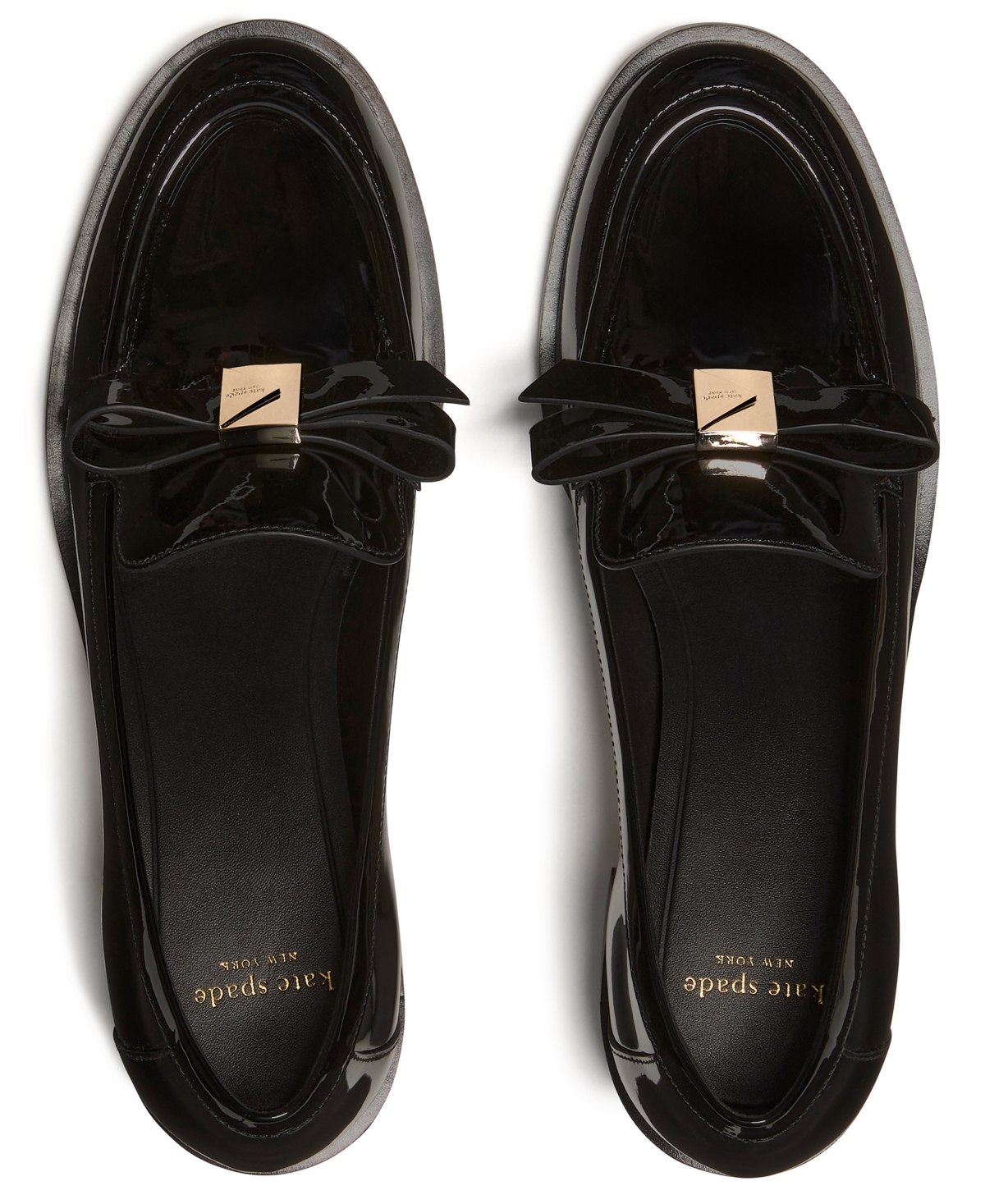 Kate Spade Deco Bow Heeled Loafer In Black