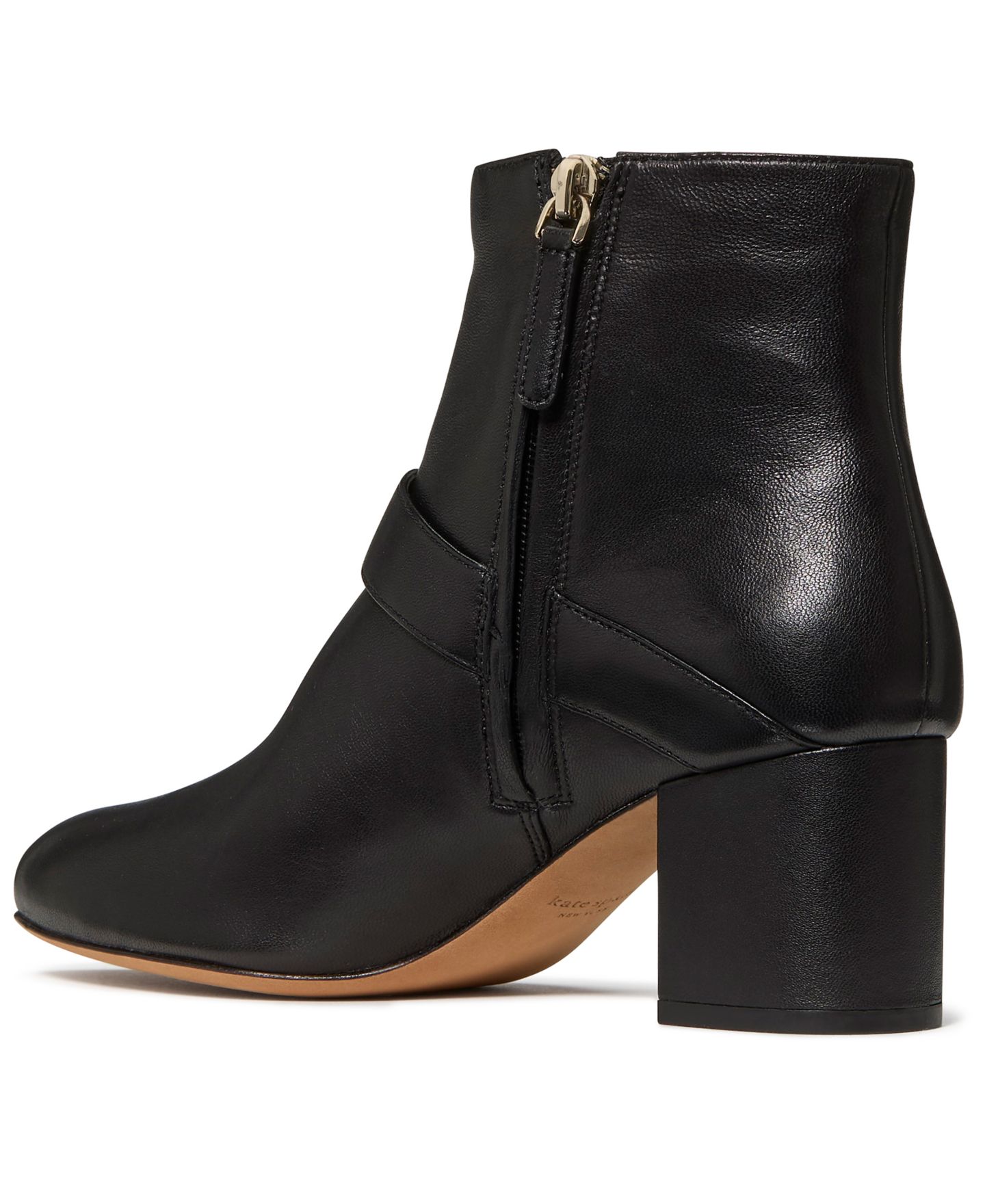 Женские ботинки Kate Spade New York Spade Flower Block Heel Ankle Booties, цвет: Чёрный кожаный — фото 3