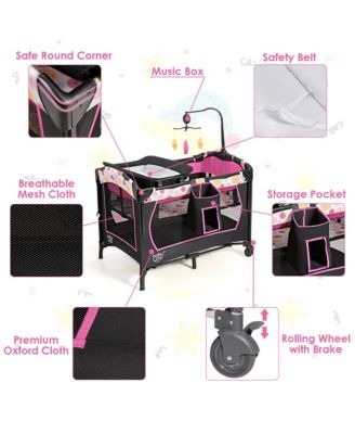 Baby Bedside Sleeper Portable Bassinet 4-in-1 Rolling Bassinet