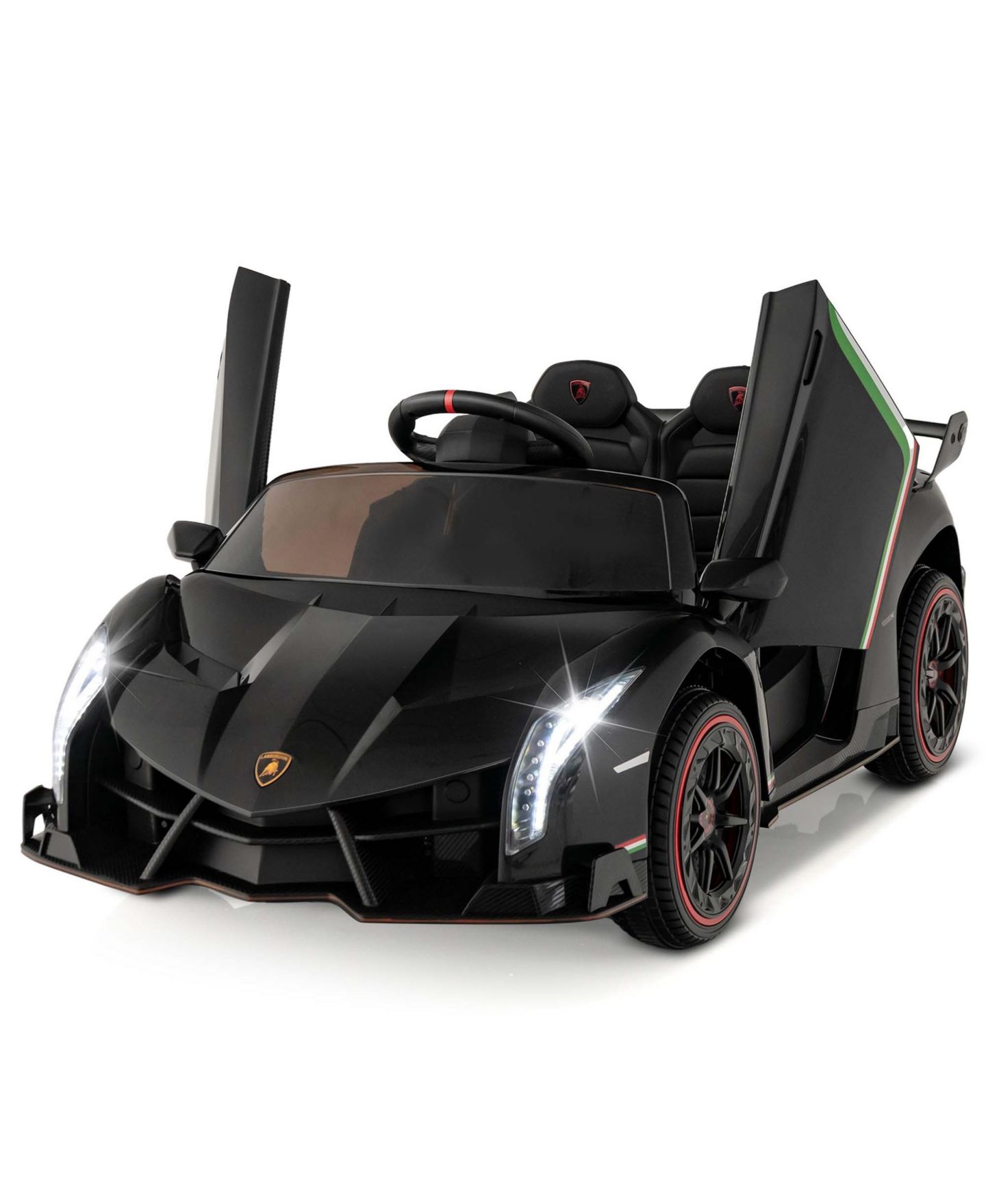 Детская игрушка Costway Licensed Lamborghini 4WD 12V Electric Kids Ride-On Car (24"W x 44"D x 18"H), 66 lb. Capacity, Ages 3-8, цвет: Чёрный — фото 8