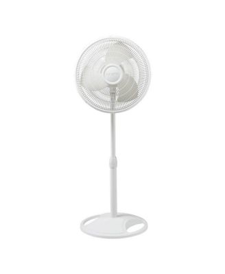 16" 3-Speed Adjustable Tilting Oscillating Standing Pedestal Fan, White