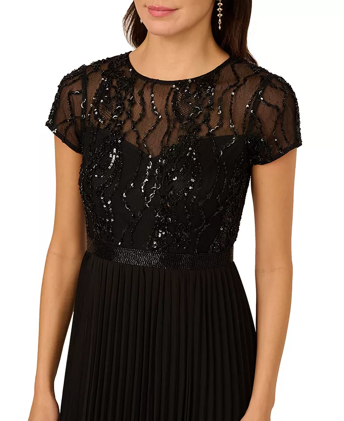 Women's Bead Pleat Long Dress - thumbnail 3
