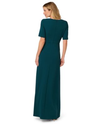 Women's Trimmed Mermaid V-Neck Gown