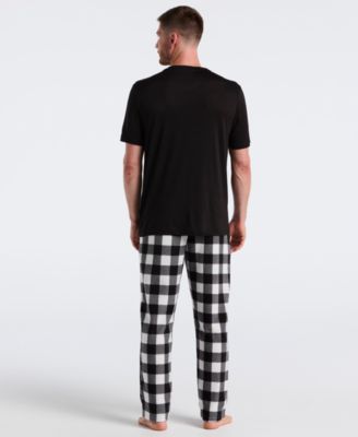 Men's Fleece Buffalo Plaid Print Sleep Pants