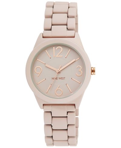 Nine West Women's Blush Rubber Strap Watch 32mm NW-1812PKRG