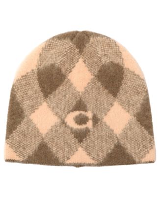 COACH - Women's Argyle Knit Beanie Hat
