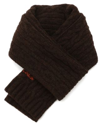 Women's Embroidered Cable-Knit Muffler Scarf
