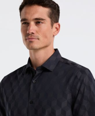 Men's Short Sleeve Cube Geo Jacquard Shirt