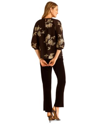Women's Printed Puff Sleeve Top