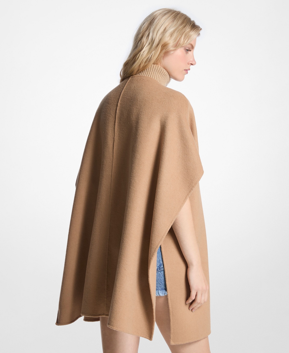 Michael Kors Women's Double-faced Sleeveless Long Cape In Brown