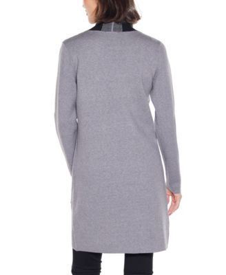 Women's Black Label  Scarf-Effect Open-Front Coatigan Sweater