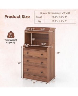 Modern Storage Dresser with Anti-toppling Device-White