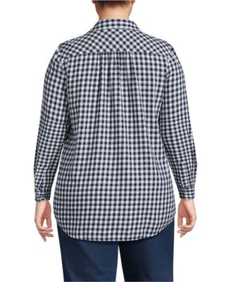 Plus Size Flannel Boyfriend Long Sleeve Shirt