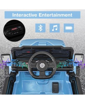 12V Kids Ride on Truck Car with Remote Control Threaded Wheels and 3 Speeds