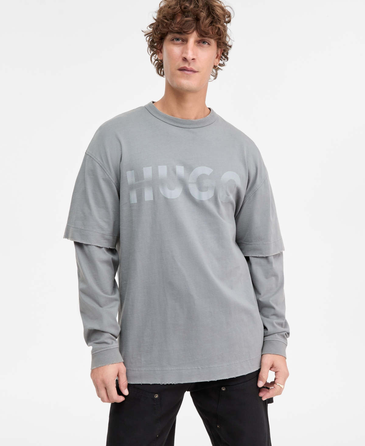 Hugo Boss Nenzyon Hybrid Sleeve Logo T-Shirt