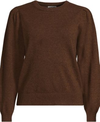 Women's Cashmere Puff Sleeve Crew Neck Sweater