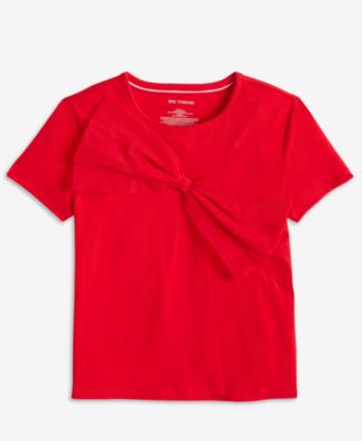 Epic Threads - Little & Big Girls Tulle Bow Short-Sleeve Top