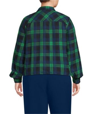 Plus Size Cropped Flannel Shirt